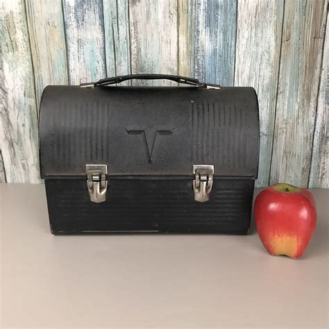 antique black metal lunch box|old metal lunchboxes images.